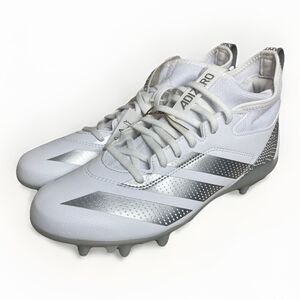 Adidas Adizero Impact.2 Men’s Size 7.5 White Silver IF9347 Football Mid Plastic